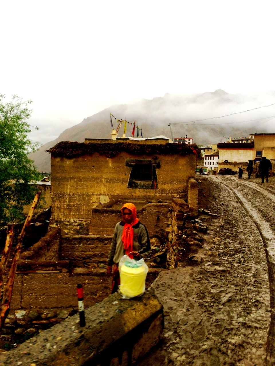 Kibber village shortly after rain