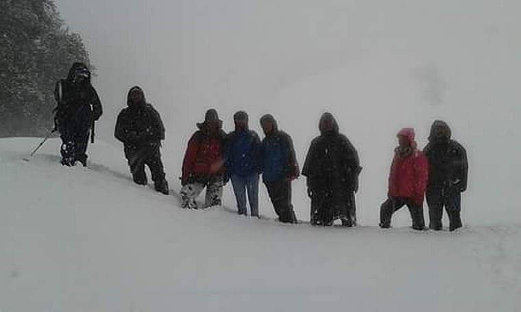 Trekkers at Chanderkhani Pass