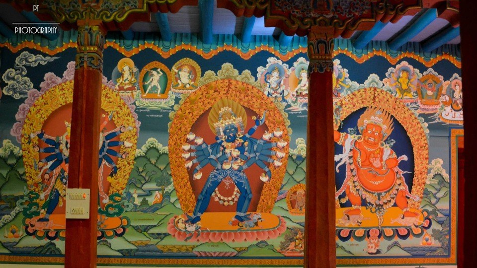 Wall art at Hemis Monastery
